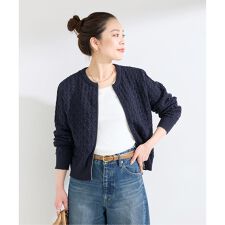 手洗い可 / 幾何柄ZIPカーディガン