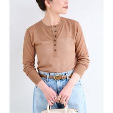 《追加2》手洗い可 / シアーニットヘンリープルオーバー