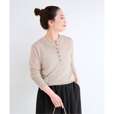 《追加2予約》手洗い可 / シアーニットヘンリープルオーバー