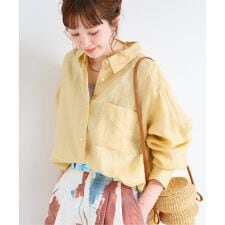 《S/Mサイズ展開》手洗い可 / 2WAYフレンチリネンシャツ