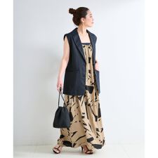 《予約》ウォッシャブル / トーナルプリントレイヤーキャミワンピース