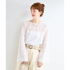 《追加4予約》【一部WEB限定カラーあり】手洗い可 / 総レースブラウス