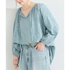 《予約》手洗い可 /  ジャガードスキッパーブラウス