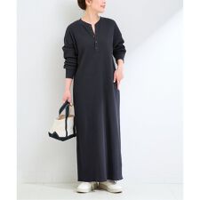 ウォッシャブル  /  ワッフルヘンリーネックワンピース