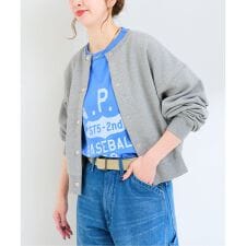 手洗い可 / クルーネック裏毛カーディガン