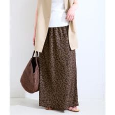 ウォッシャブル / レオパード柄ストレートスカート