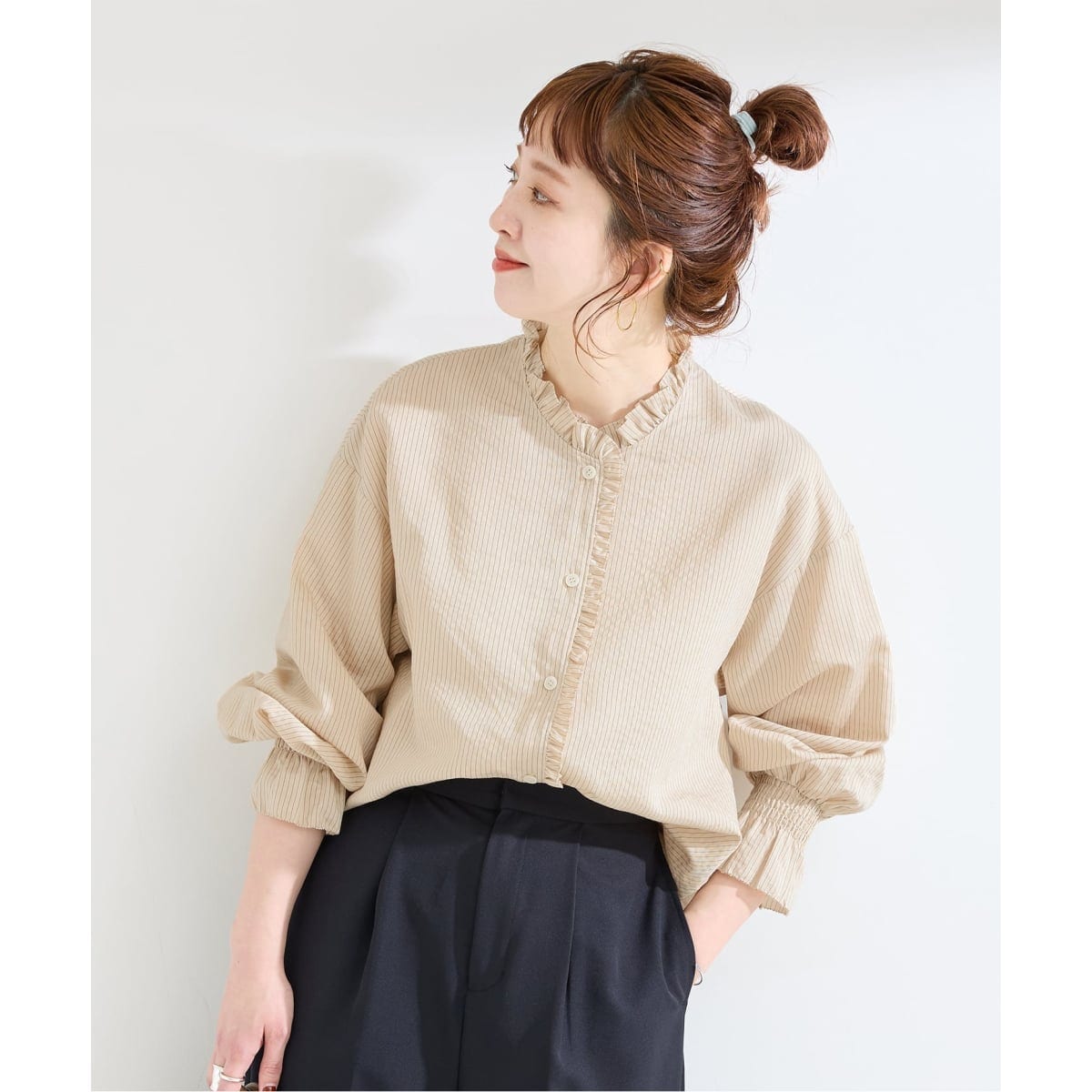 《追加予約》【WEB限定】ウォッシャブル / フロントフリルブラウス