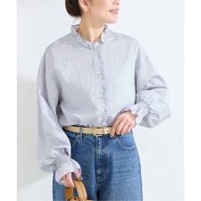 《追加予約》【WEB限定】ウォッシャブル / フロントフリルブラウス