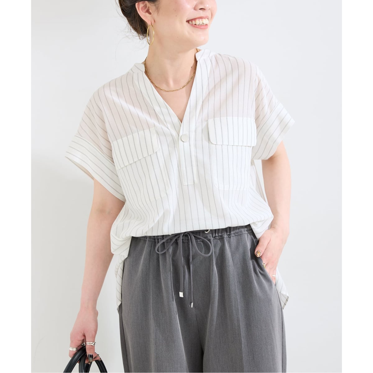 手洗い可 / スタンドスキッパーチュニックシャツ | ベーセーストック