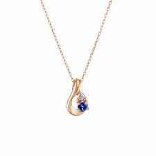 【9月誕生石】 K10ピンクゴールド しずくモチーフ ネックレス
