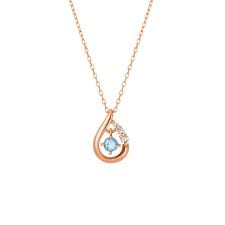 【3月誕生石】K18ピンクゴールド しずく ネックレス