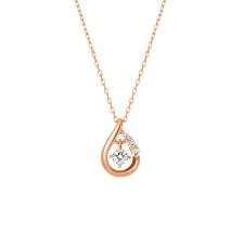 【4月誕生石】K18ピンクゴールド しずく ネックレス