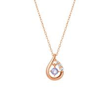 【12月誕生石】K18ピンクゴールド しずく ネックレス