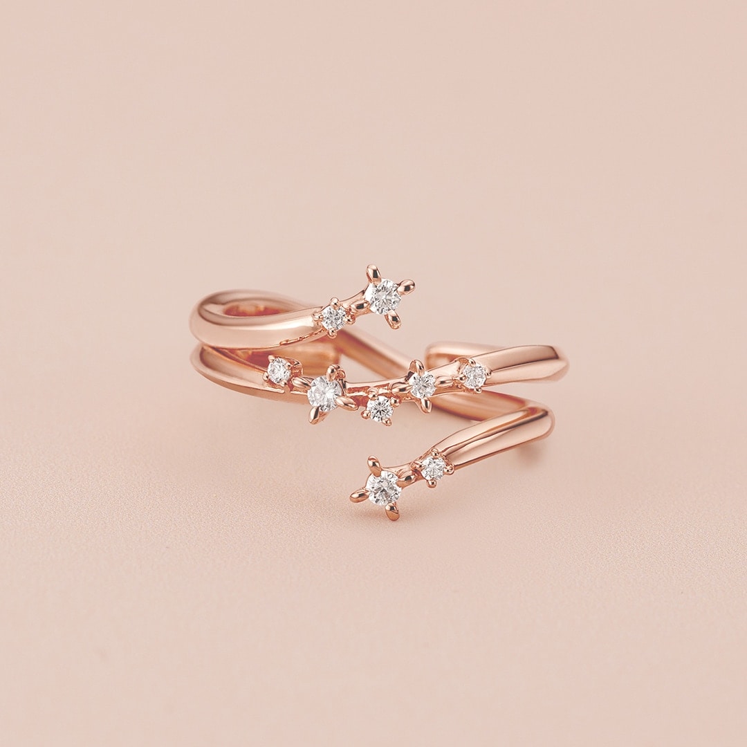 canal4℃ K10 ピンクゴールド　11号　リング　ダイヤ K10ピンクゴールド ピンキーリング | カナル4℃(canal4'C