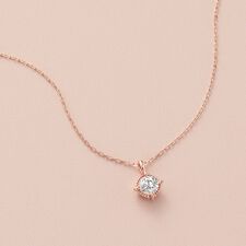 カナル４℃(canal4'C)の【Winter Limited】 K10ピンクゴールド/シルバー 一粒 ネックレス