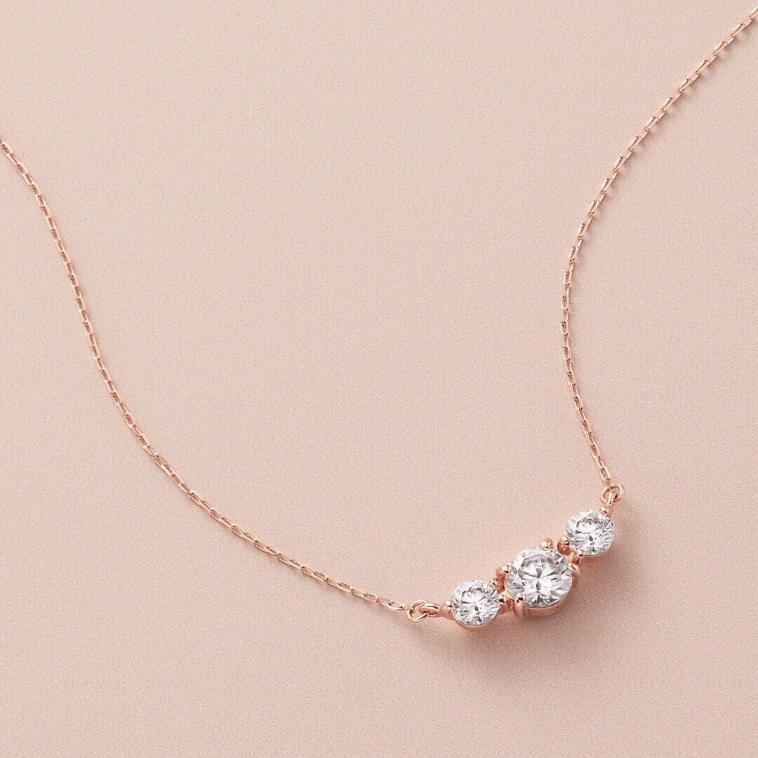 11月誕生石】 K10ピンクゴールド しずくモチーフ ネックレス