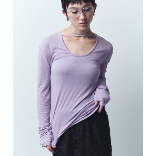 [�}���C]front ribbon jersey tops/�R�[�h�G�[�iCODE A�j ���x���_�[�i080�j
