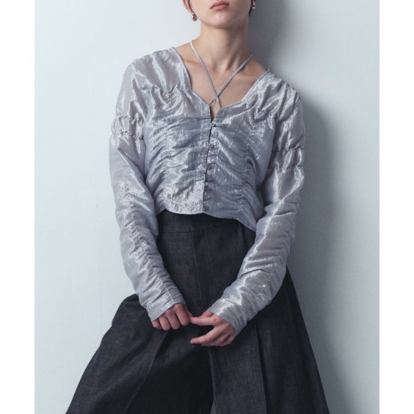 gathered shiny blouse | コードエー(CODE A) | マルイウェブ