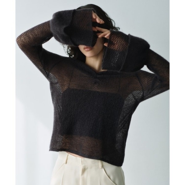 bell sleeve mohair pullover