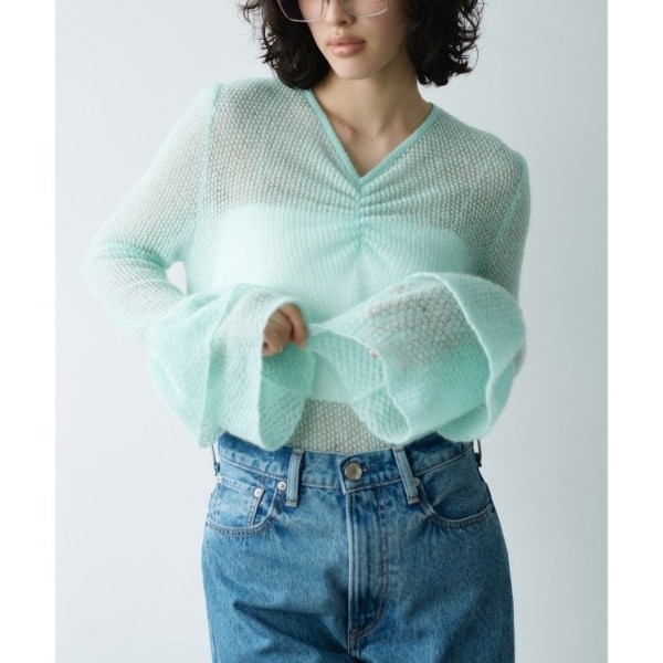 [�}���C]bell sleeve mohair pullover/�R�[�h�G�[�iCODE A�j �~���g�O���[���i021�j