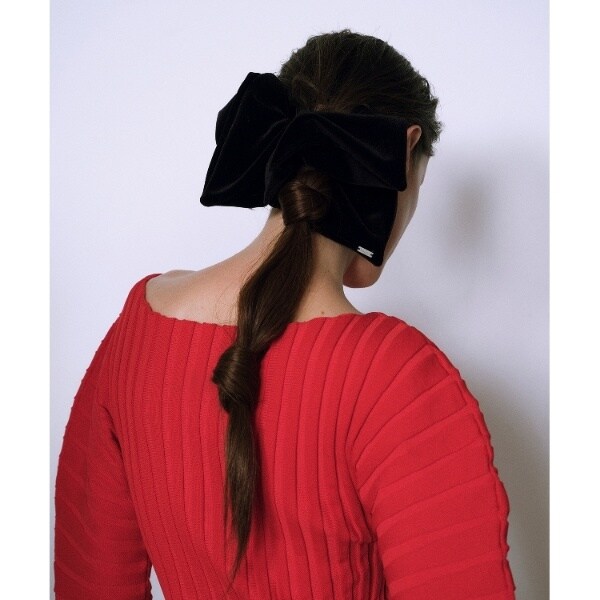 heyep/ヘイップ】 Silk Square large Scrunchie （ブラック） 【heyep