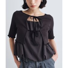 chic border 2way ribbon cardigan