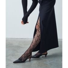 piedi nudi｜flower lace tights