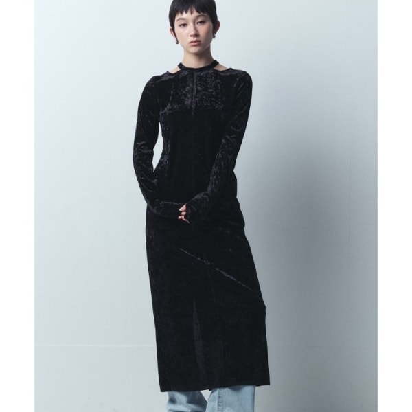 [�}���C]�yRe�zneck point velour dress/�R�[�h�G�[�iCODE A�j �u���b�N�i019�j