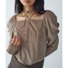 velour square puff top