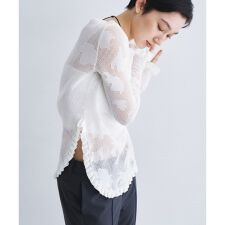 flower mesh pullover