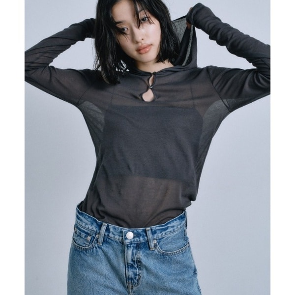 [�}���C]�yRe�zsheer hoodie tee/�R�[�h�G�[�iCODE A�j �`���R�[���O���[�i014�j
