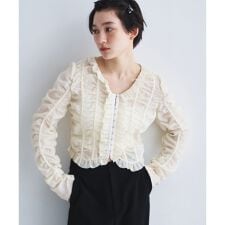 dobby ruffle blouse