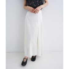satin slit flare skirt