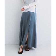satin slit flare skirt