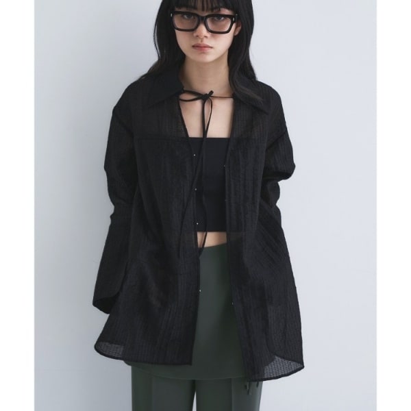 [�}���C]point neck ribbon shirts/�R�[�h�G�[�iCODE A�j �u���b�N�i019�j