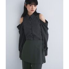 dots open shoulder shirts