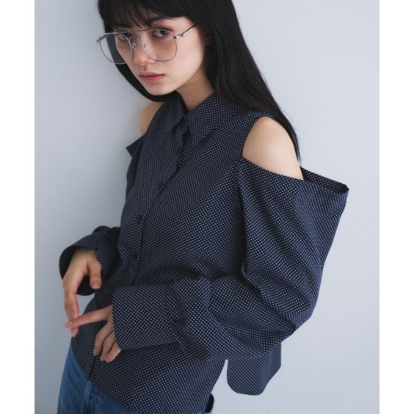 [�}���C]dots open shoulder shirts/�R�[�h�G�[�iCODE A�j �l�C�r�[�i694�j