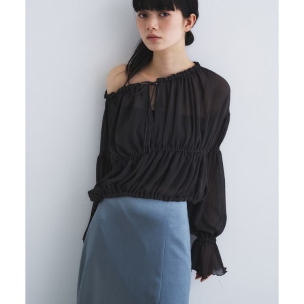 [�}���C]off�|shoulder blouse/�R�[�h�G�[�iCODE A�j �`���R�[���O���[�i014�j