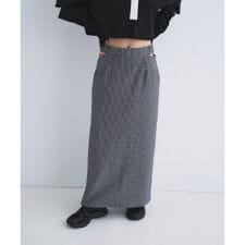 gingham check pencil skirt