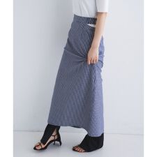 gingham check pencil skirt