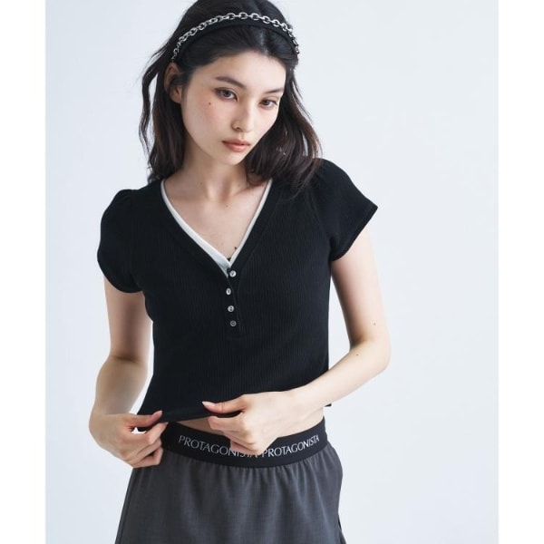 [�}���C]M everyday rib button tee/�R�[�h�G�[�iCODE A�j �u���b�N�i019�j
