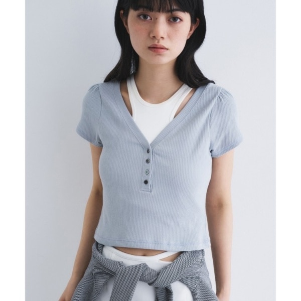 [�}���C]M everyday rib button tee/�R�[�h�G�[�iCODE A�j �u���[�i091�j