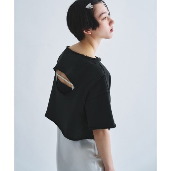 [�}���C]back open half�|sleeve sweat/�R�[�h�G�[�iCODE A�j �X�~�N���i018�j