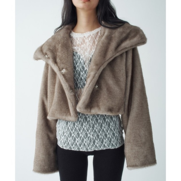 [�}���C]�yRe�zfaux mink short jacket/�R�[�h�G�[�iCODE A�j �O���[�i012�j
