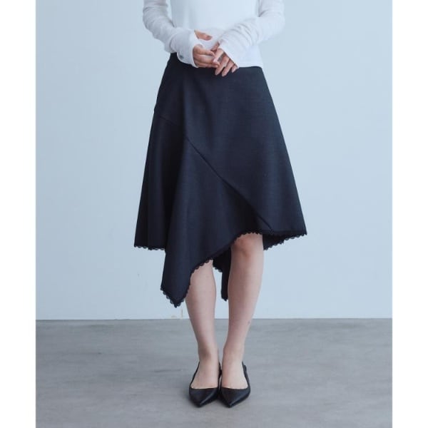 [�}���C]asymmetric lace hem skirt/�R�[�h�G�[�iCODE A�j �`���R�[���O���[�i014�j