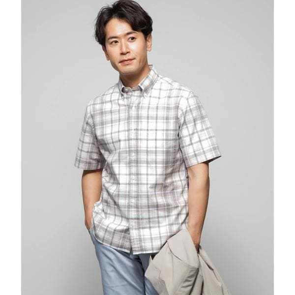 マルカワ MARUKAWA 別注 【MRU/エムアールユー】made in JAPAN 国産 綿 オックスフォード ボタンダウンシャツ カジュアル シ エムアールユー] シャツ メンズ ボタンダウン 半袖 無地 綿