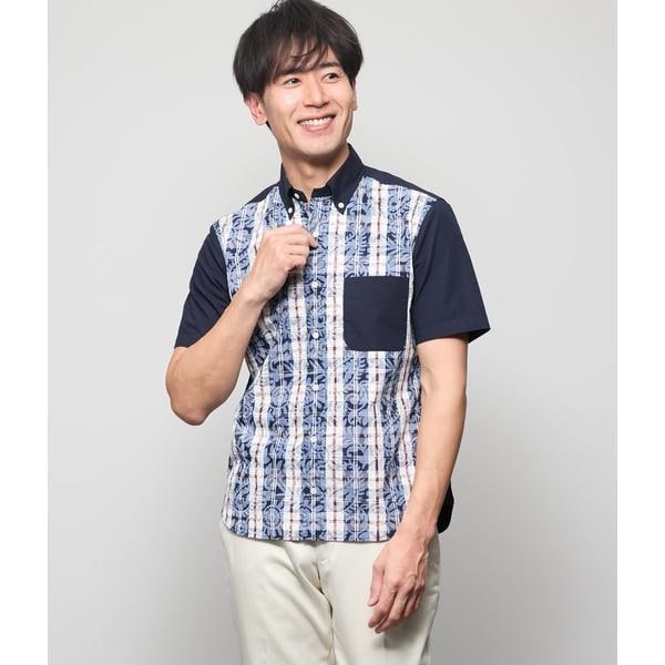 ニューヨーカー（NEWYORKER）/ペイズリーニューヨーカータータン 半袖ショートボタンダウンシャツ ペイズリーニューヨーカータータン 半袖ショートボタンダウンシャツ