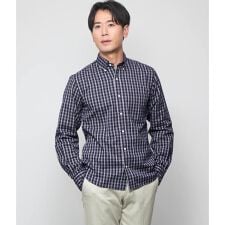 ニューヨーカー(NEWYORKER)のピケ チェック 長袖ショートボタンダウンシャツ