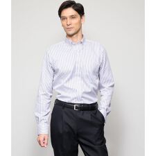 NY CARE FREE オルタネイトストライプ 長袖ボタンダウンシャツ