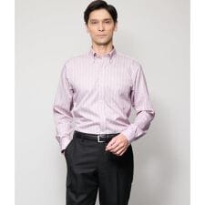 NY CARE FREE マルチストライプ 長袖ボタンダウンシャツ